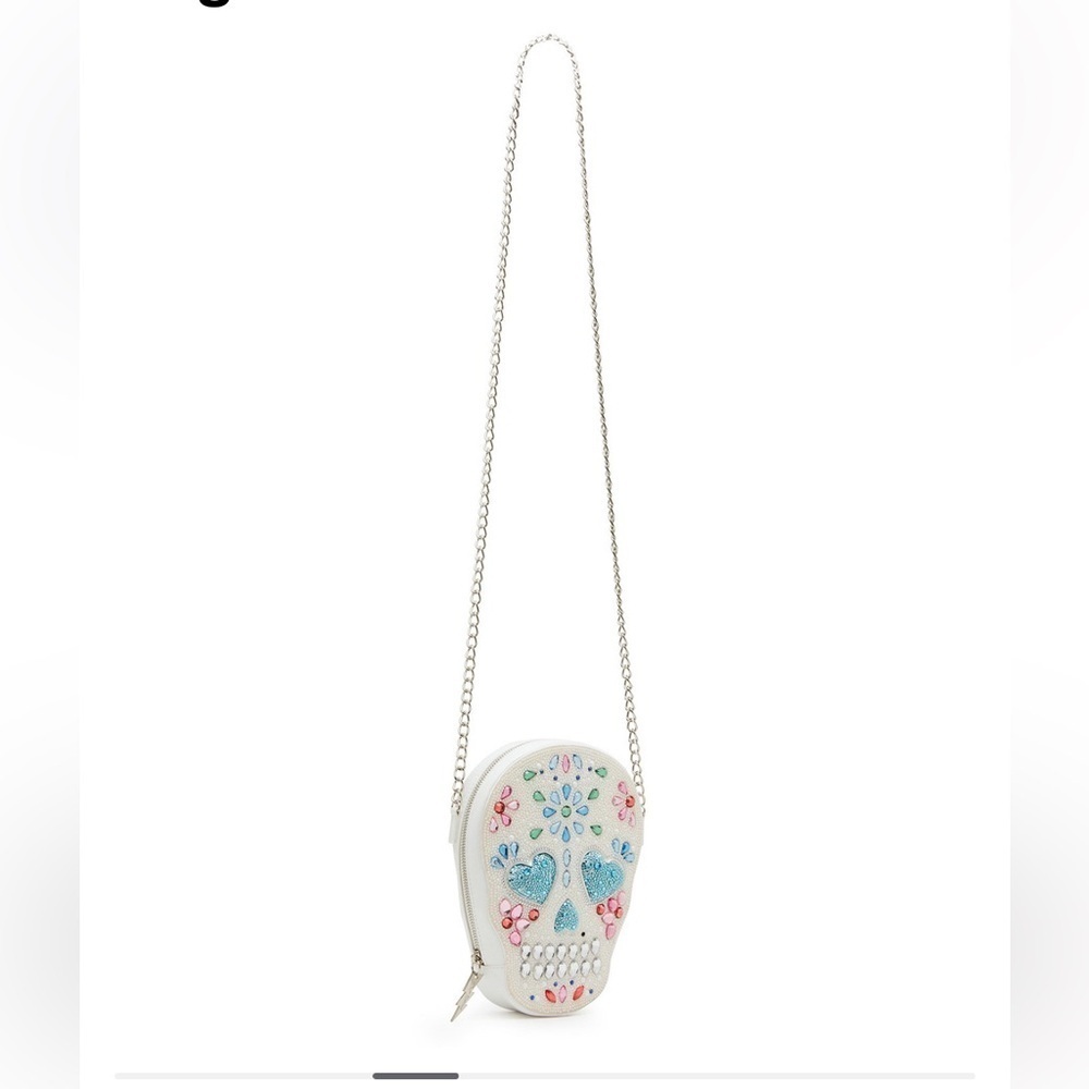 🔥☠️NWT-BETSEY JOHNSON STUNNING BONE-JOUR RHINESTONE CROSSBODY 🔥☠️ - Picture 3 of 15
